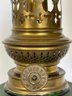 Vintage Hanging Miniature Oil Lamp W/Shield Chimney Over Prongs 11' H W/Bracket Base 2.75' X 4.50'