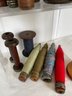 16 Pieces Vtg Wooden Spools & Quill Spools Textile Item