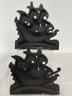 Vintage Wrought Iron 1920's Galleon Ship Bookends 5' X 2.5' X 5'