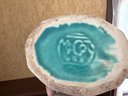 Vintage McCoy Pottery Cornucopia Vase In Turquoise