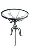 Pair - Scroll Legged With Floral Detail Wrought Iron And Glass Side Tables - Indoor Or Outdoor Use