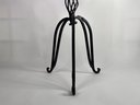 Pair - Scroll Legged With Floral Detail Wrought Iron And Glass Side Tables - Indoor Or Outdoor Use