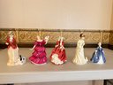 Set Of 5 Royal Daulton Dancing Women Figurines