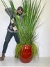 An Enormous Faux Yucca And Grass Plants In Cast Planter By Lillian August