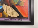 Artist Signed - Emm Valcin - Original Oil On Canvas - Framed Haitian Folk Art