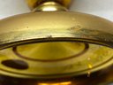 Exquisite Venetian 18K Gold Murano Hand Blown Red Amber Glass Tre Fuochi 9 1/2' Candlesticks.