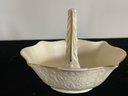 Lenox Ivory Small Floral Basket With Handle And 24K Gold Trim