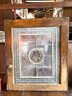 Antique Lead Glass Door Top With Stained Glass Rose Center Medallion