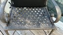 Cast Aluminum Outdoor Patio Table, Set Of Eight Matching Arm Chairs With Cushions, Umbrella And Stand