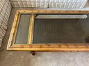 Bamboo Style Coffee Table With Glass Top