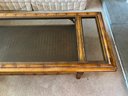 Bamboo Style Coffee Table With Glass Top