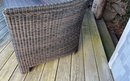 Smith & Hawken All Weather Wicker Sofa With Cushions, Pillows And Coffee Table