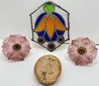 Stained Glass Wall Decor, Curtain Tie Backs & Trinket Bowl With Peeking Tushy On Back