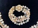 Vintage Multi Strand Beaded Bracelet And Necklace