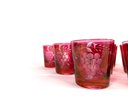 (12) Cut To Clear Grape Motif Water Glasses
