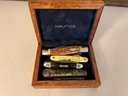 Collection Of 7 Pocket Knives In Wood Box