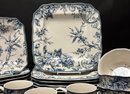 A Gorgeous Set Of Porcelain Dinnerware By 222 Fifth, Blue Adelaide Pattern, 68 Pieces