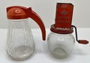 Vintage Glass Bottles Including Seltzer Dispenser & Amber Mrs. Butterworth, Nut Chopper & More