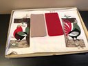 Vintage Leacock Placemat & Napkin Set For Four Hennery Rooster In The Henhouse NWT Retro Farmhouse Kit