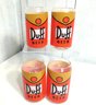 Set Of 4 Duff Glasses The Simpsons Groening