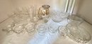 Over 20 Pieces Vintage Mixed Glassware: Wine Glasses, Dessert Cups, Crystal Bowl & More