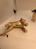 4 Vintage Miniature Dogs  Additional Glass Dog With Broken Leg