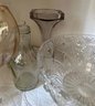 Over 20 Pieces Vintage Mixed Glassware: Wine Glasses, Dessert Cups, Crystal Bowl & More