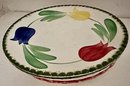 Over 15 Pieces Vintage Floral Plates Mostly By Blue Ridge, Cake Platter From Italy & Painted Glass Bowl