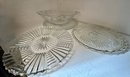 3 Vintage Glass Trays & Footed Fruit Bowl