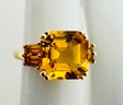 Stunning 14k Gold Beautifully Faceted Citrine Ring