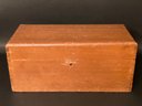 A Vintage Wooden Storage Box With Dovetail Joinery & Hinged Lid