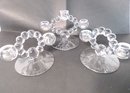 3 Piece Imperial Glass Candlewick Glass Candleholders