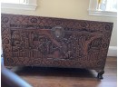 Antique Asian Camphor Hand-Carved Chest