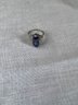 Stunning 14k White Gold Ring With Sapphire Type Stone, Size 6.5