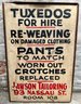 Vintage Tin Sign Tailor's Advertisement