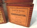 4 Antique Milton Bradley Kindergarten Dovetail Boxes