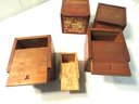 4 Antique Milton Bradley Kindergarten Dovetail Boxes