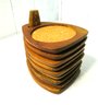 MCM Wood Cork Wood Coasters With Stand