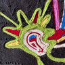 Vintage Huichol Indian Yarn Painting, Reproduction Of Original Guadalupe Yarn Art With Book