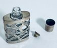 MEXICAN STERLING SILVER OVER GLASS PERFUME BOTTLE SIGNED JM