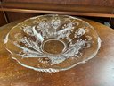 Heisey Orchid Etched Swirl Centerpiece Bowl