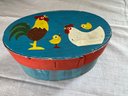 Adorable Vintage Wooden Rooster, Hens & Chicks Toy Set