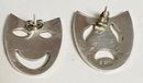 LARGE TAXCO STERLING SILVER COMEDY & TRAGEDY EARRINGS
