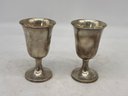 A Pair Of Vintage Sterling Silver Wedding Wine Chalices