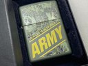 New In Box Zippo Lighter With United States Army Emblem