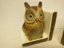 Vintage Lefton Owl Ceramic Bookends