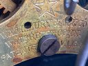Antique 1881 WATERBURY ENAMELED CAST IRON Mantle CLOCK With Gilt Trim
