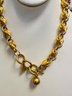 SIGNED ANNE KLEIN GOLD TONE CHUNKY CHAIN NECKLACE