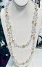 VINTAGE 60' SIGNED VENDOME FAUX PEARL & CRYSTAL BEAD NECKLACE
