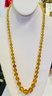 VINTAGE YELLOW GRADUATED & FACETED GLASS BEAD NECKLACE